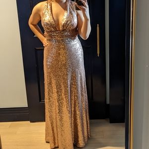 Revelry Rose Gold Dylan bridesmaid dress